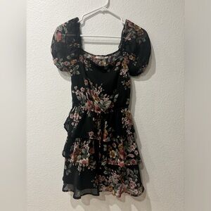 Black floral romper dress size xxs